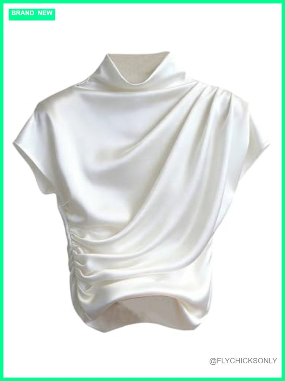 Satin Ruched Cap Sleeve Blouse Pullover Going Out Top